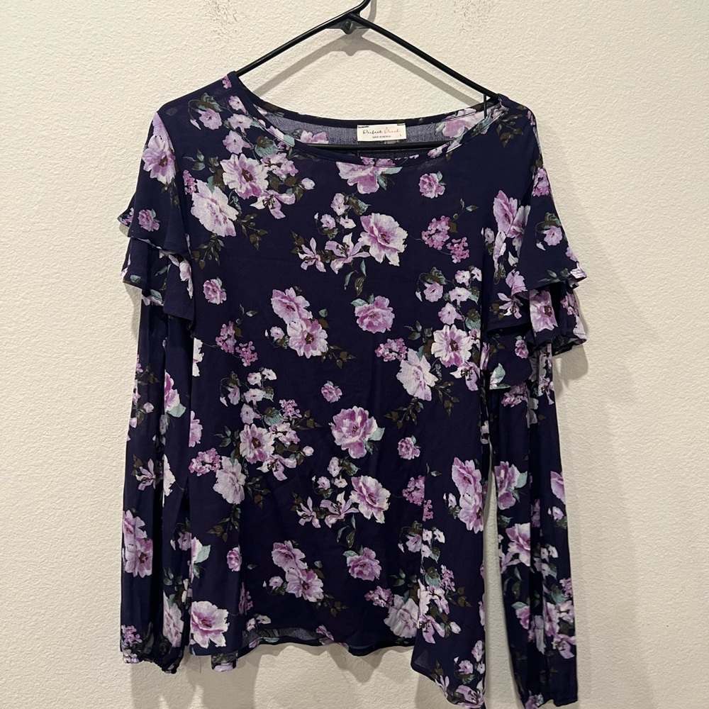 Floral Long Sleeve Women's Top by Perfect Peach